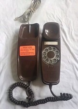 VTG Rotary Phone ITT Slim Line Beige Heavy Metal Base Spain 1960  s. Untested.