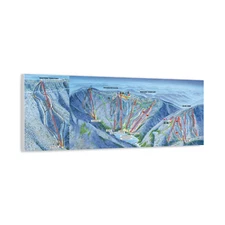 Snowshoe Mountain WV Trail Map Canvas Poster West Virginia Ski Resort 36x12