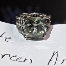 Faceted Prasiolite 925 Sterling Silver, Size ...