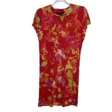 Ralph Lauren Blue Tag Sleep Dress Womens Small Red Viscose Floral Print Soft