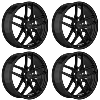 Set of 4 17in Black Alloy Wheel Rims for 2005+ Chrysler, RTX10AD 17x7.5 5x114.3 