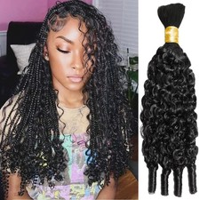 Human Braiding Hair Boho Braids Burmese Curly Spiral Ends 100 Virgin Hair 16"