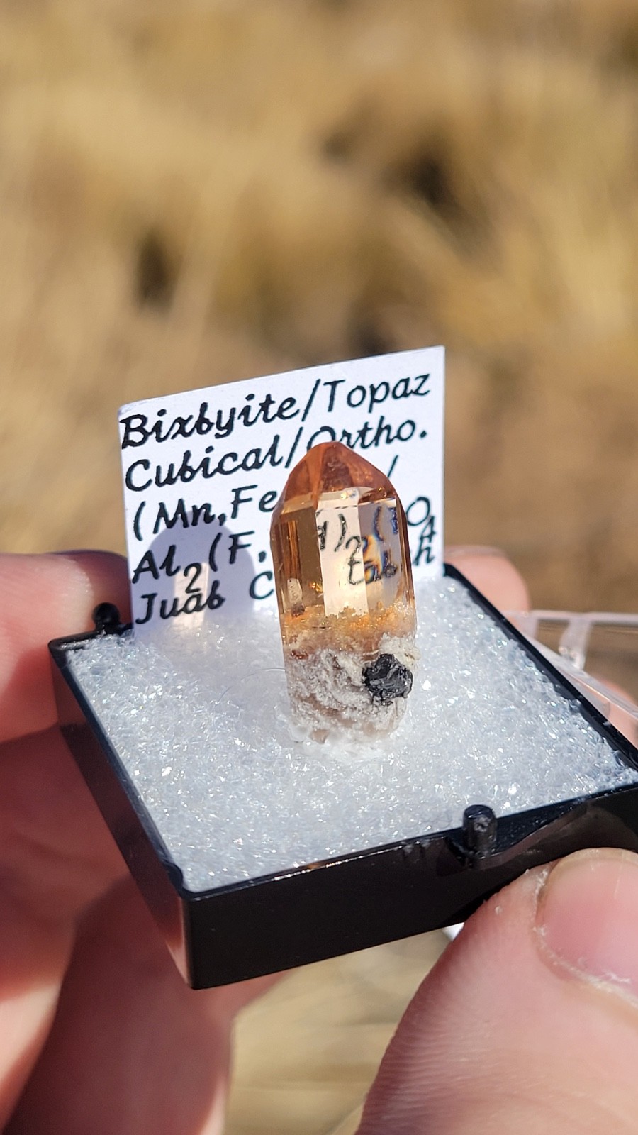 Topaz Crystal with Bixbyite from the Thomas Range in Juab County, Utah