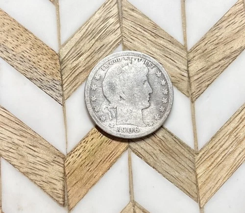 《Silver》1906-O USA BARBER QUARTER -- .1808 OZ of SILVER!!!