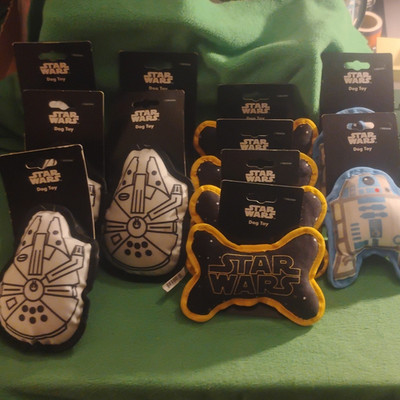Star Wars Squeaky Plush Dog Toy  X-12 Millennium Falcon Model, Small Dog Size