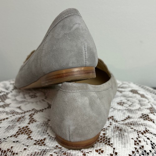 Talbots Womens Flats Loafers Sz 7.5M Gray Graystone Ryan Scallop Leather Suede - Picture 6 of 14