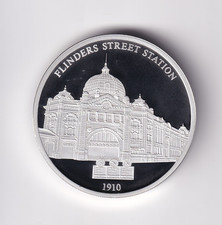 AUSTRALIAN: 175 YEARS OF MELBOURNE FLINDERS ST STATION PROOFLIKE MEDALLION #5324