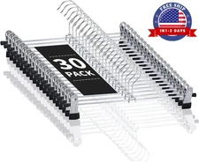 Paquete de 30 perchas para pantalones con pinzas - Perchas para faldas NUEVO US