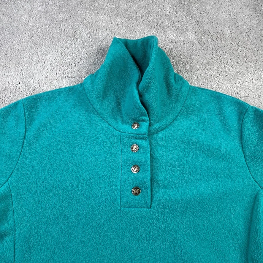 Suéter Sahalie Butterfleece Mujer Medio Azul Teal Polar Pullover a Presión Foto 2 de 4