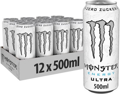 Monster Energy Ultra, 12 x 500 ml Dose (inkl. 3,- Euro Pfand), White