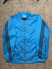 Vintage Adidas Track Windbreaker 90s Mens Size Large Nylon Y2K Jacket Teal Blue