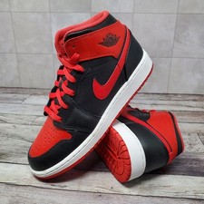Nike Air Jordan 1 Mid GS Alternate Bred Black Fire Red Size 6Y DQ8423-060