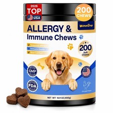 Dog Allergy Chews, Itchy Skin  Paw Licking Support, Probiotics for Dogs, Imm...