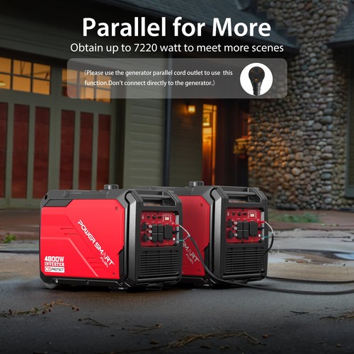 PowerSmart 4800W Gas Inverter Generator, Electric Start, 10H Run, 120V, CO Alarm - Picture 6 of 7