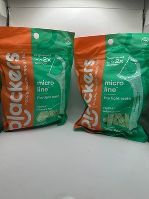 Plackers MICRO MINT flavored flossers  90ct ( 2 pack )