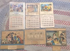Antique 1930 & 40s QUINT" Dione Quintuplets 6 Calendars Excellent 