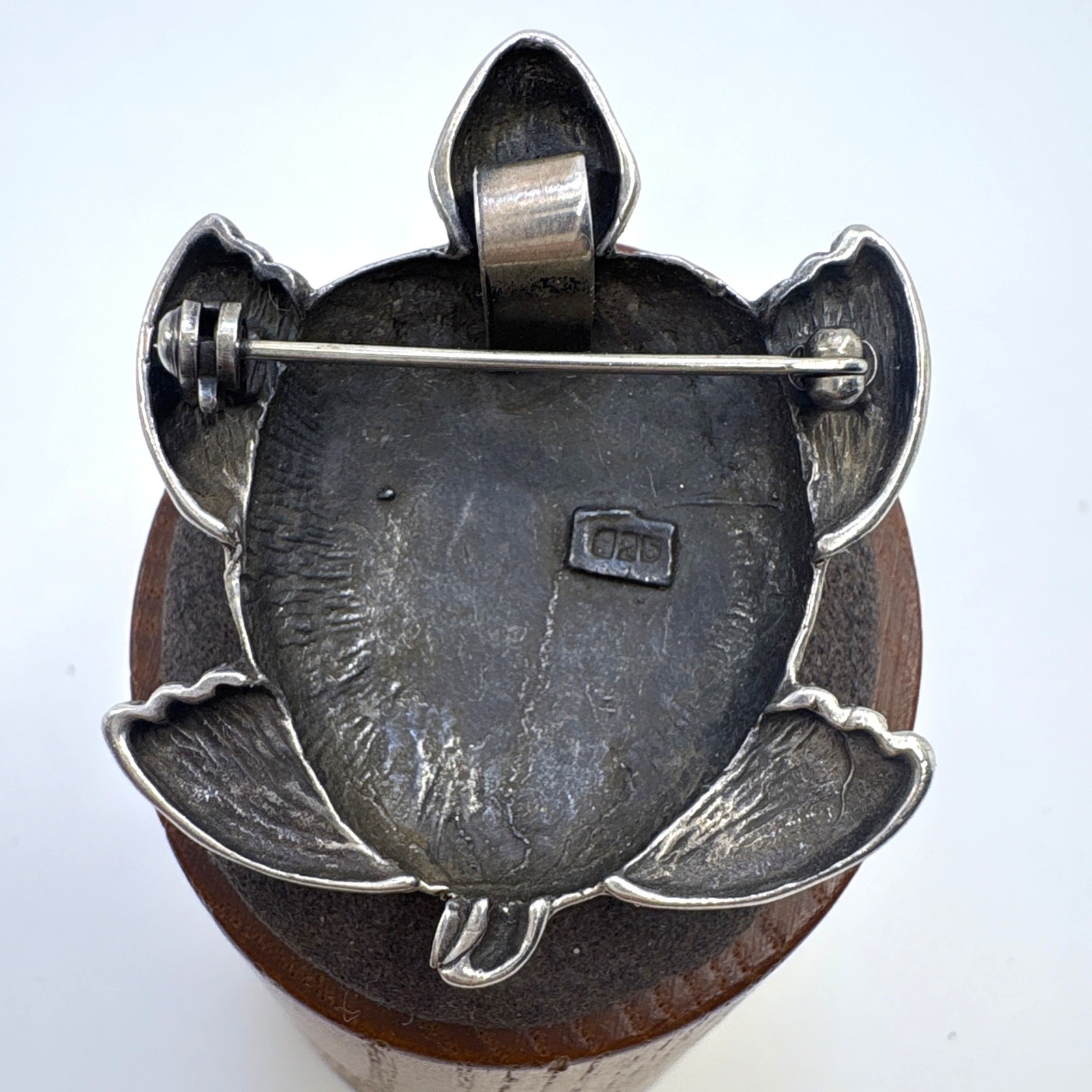 VTG Solid Sterling Silver 925 Turtle Design Brooc… - image 4