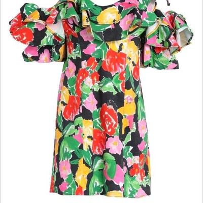 topshop cotton dresses NWT TOPSHOP Brown White Sketched Daisy Floral Cutout Cotton Maxi Dress Size 14