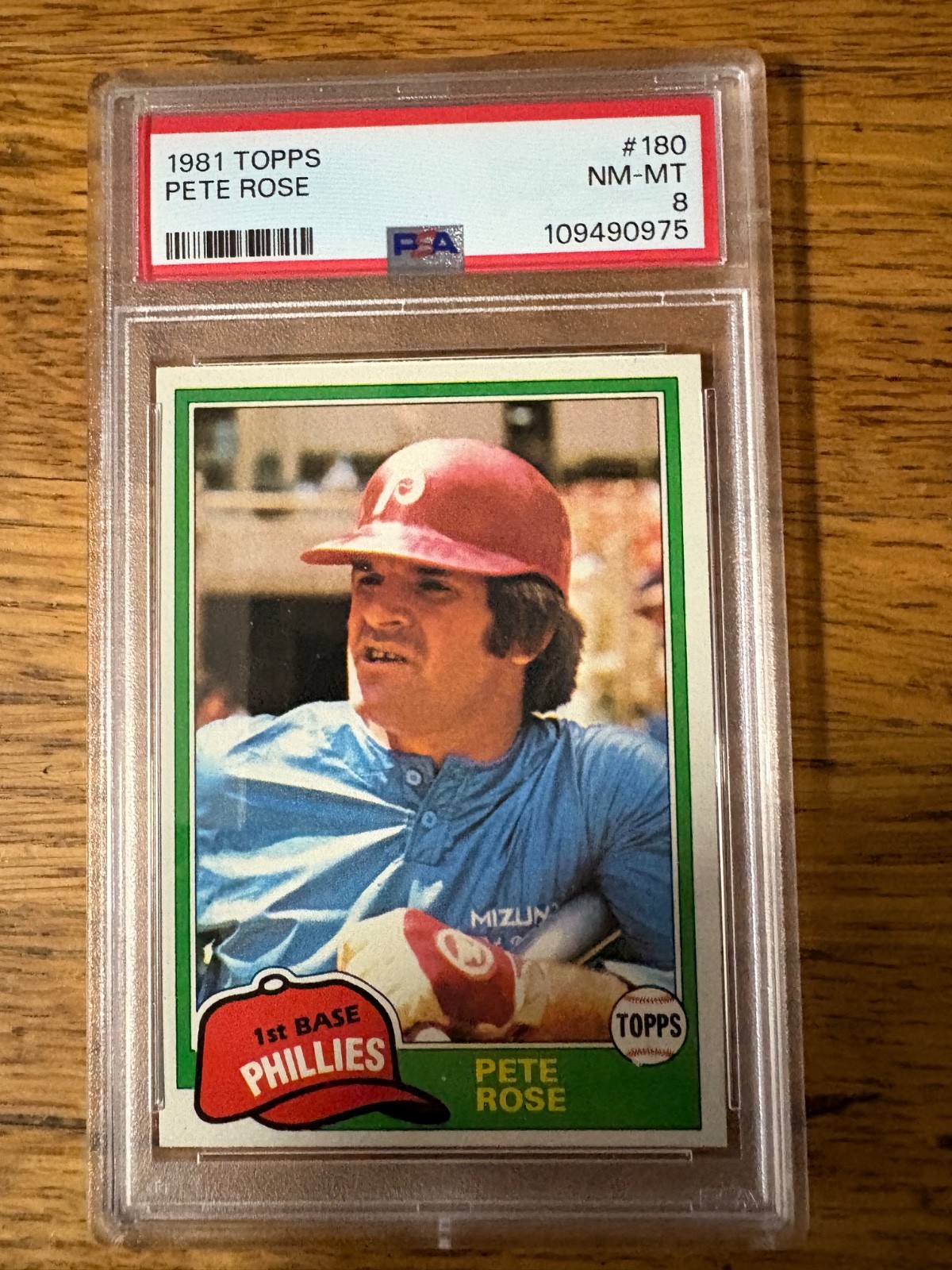 1981 Topps Pete Rose #180 Philadelphia Phillies PSA 8 NM-MT