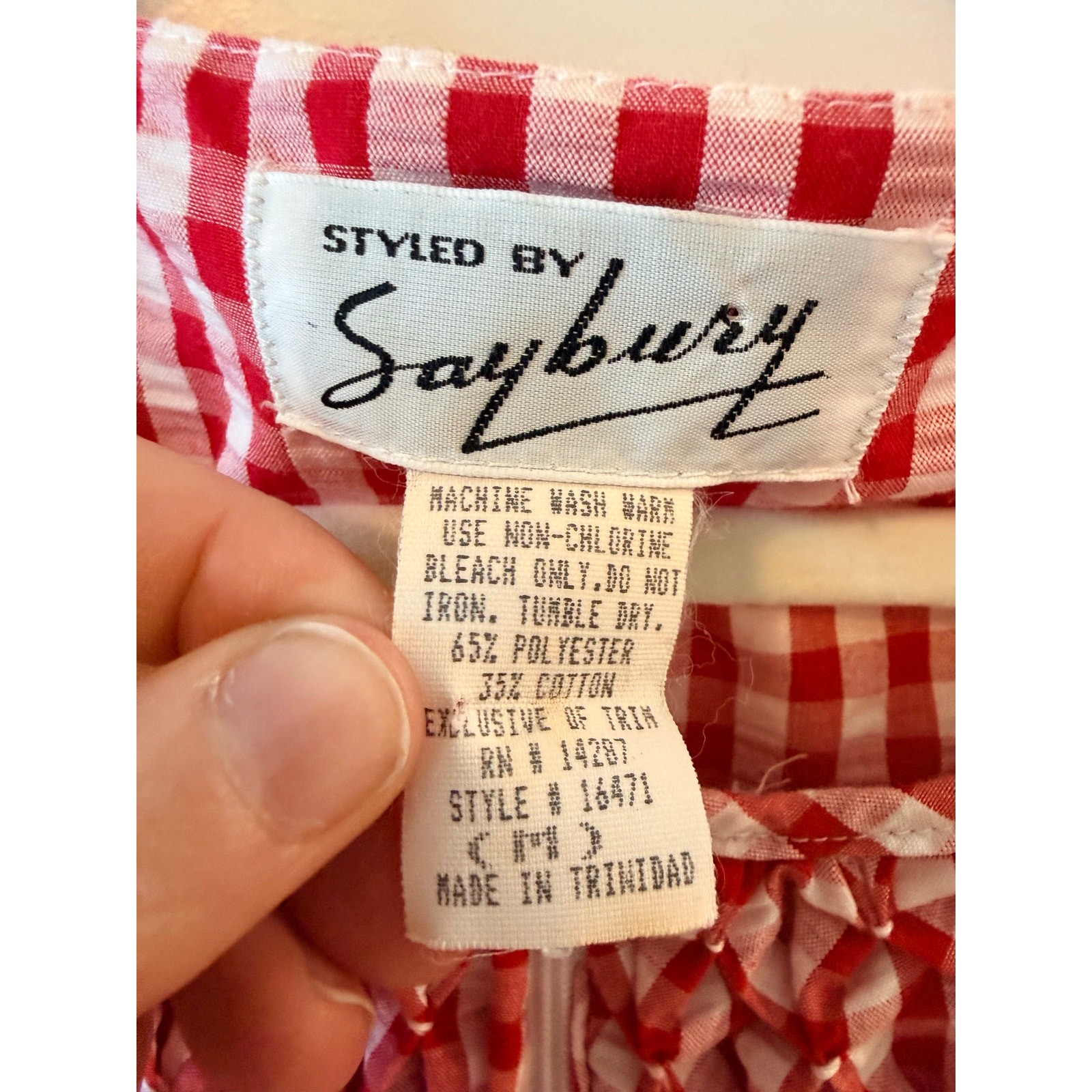 Vintage Red Gingham Prairie Dress | Smocked Cotta… - image 2