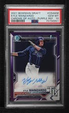 2021 Bowman Draft Chrome Pick Purple Refractor Kyle Manzardo PSA 10 Auto g6p