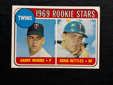 1969 Topps Twins Rookie Stars Danny Morris & Graig Nettles #99 (RC)-Black Loop
