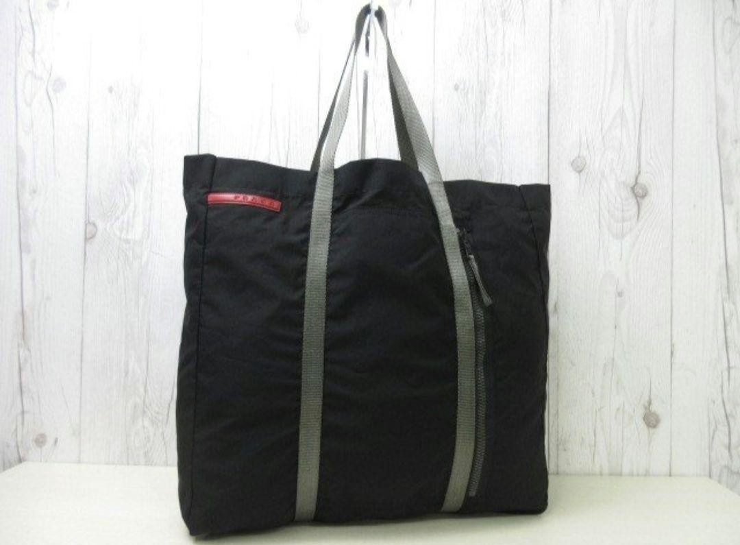 PRADA SPORTS Black Tote Bag Polyester Nylon Made in Japan