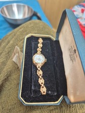 Vintage Rotary 17 Jewel Ladies Watch 9ct Gold Speidel Floral Expanding Bracelet