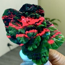 187G Natural green Ruby zoisite (anylite) crystal Carving rose flowers