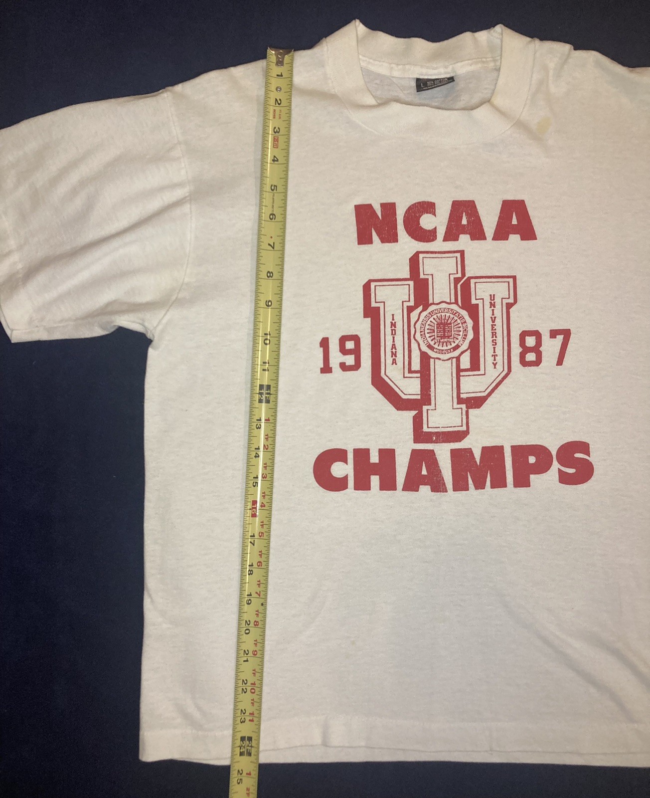 VTG  Indiana Hoosiers Basketball T Shirt sz L Single Stitch USA RARE