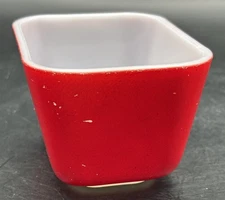 2 Pyrex Red 501 Refrigerator Dish Small Rectangular Vintage No Lid