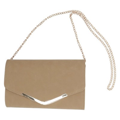 Abendtasche, Damen, Beige, Einfarbig, 25, 5, 15 cm #vTO