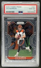 2020 Panini Prizm Joe Burrow Rookie RC #307 Bengals PSA 10 GEM MINT (65)