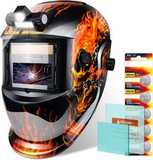 Shade 4/9-13 Auto Darkening Welding Helmet with 2 Arc Sensors Solar Powered