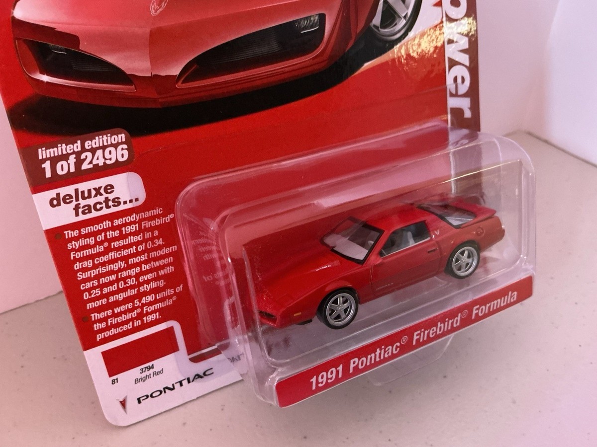AUTO WORLD Red 1991 Pontiac Firebird Formula 1:64 Scale Diecast