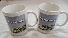 Menards Paul Menard Daytona #27 Race Car Coffee Mugs,11 OZ. STONEWARE Lot of 2