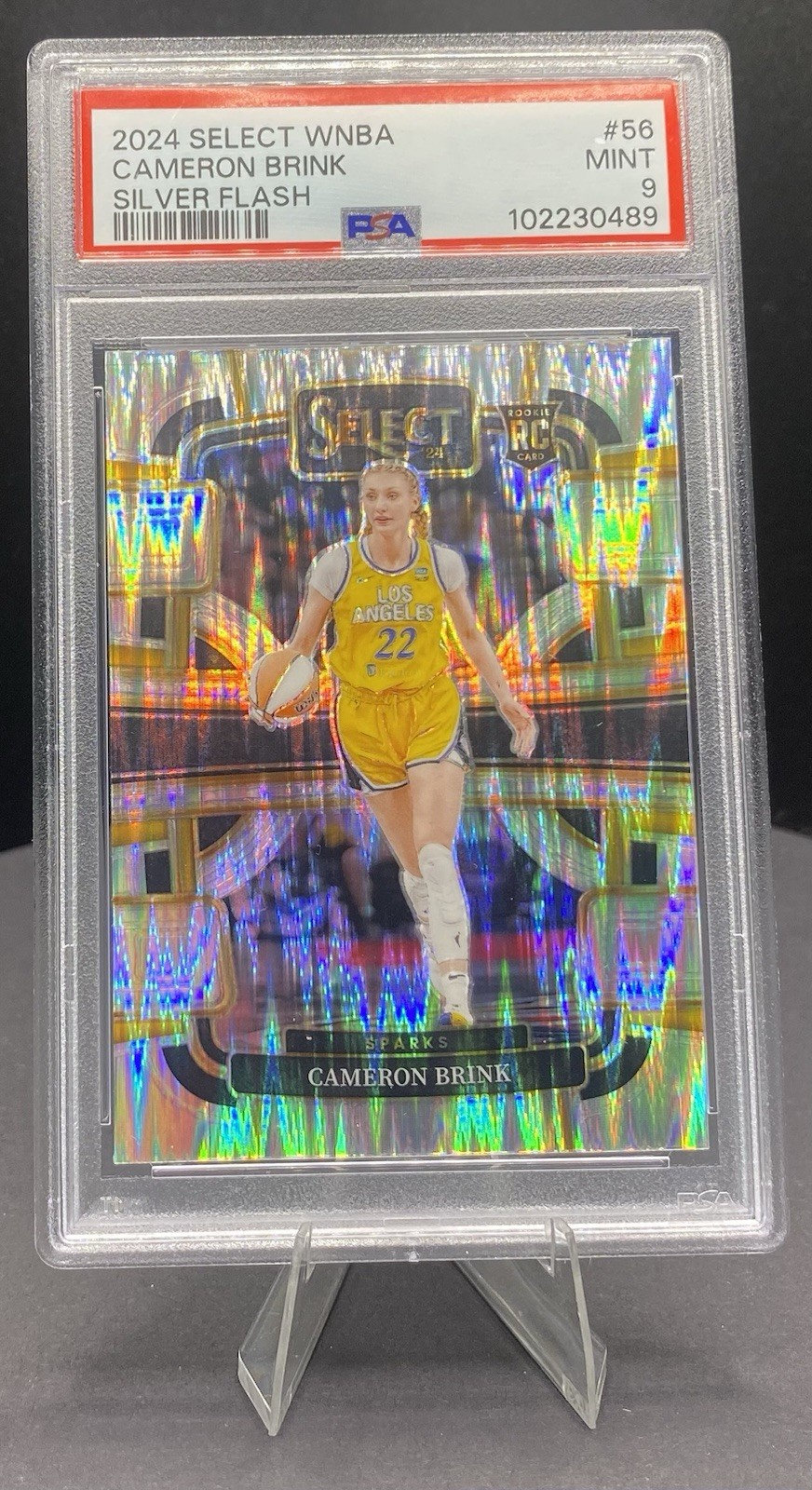 2024 Panini SELECT WNBA #56 RC CAMERON BRINK SILVER FLASH PRIZM PSA 9🔥LA Sparks