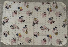 VINTAGE Disney Mickey Minnie Baby Blanket ABC 1984 Made In USA 80s VGC 37  x 25  