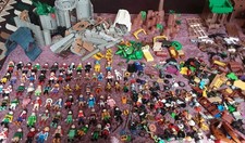 Huge Vtg Playmobil Lot of Figures Accessories Animals Weapons Castle Fort Dragon