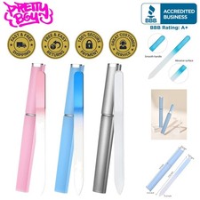 Fashionable Crystal Glass Nail File Set - Professional Manicure Tools with Cases