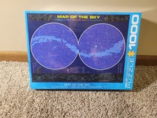 Map of the Night Sky - Eurographics 1000 Piece Puzzle New Sealed