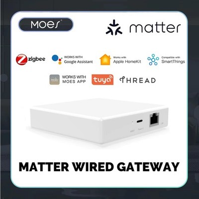 MOES Matter Gateway Smart Home Bridge - Voice Control, Zigbee, Secure Connection
