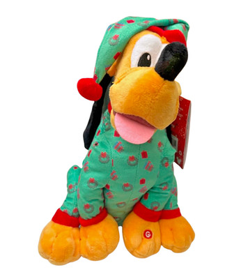 Disney Animated Pluto Christmas Plush Singing O Christmas Tree Pajamas w/ Tag