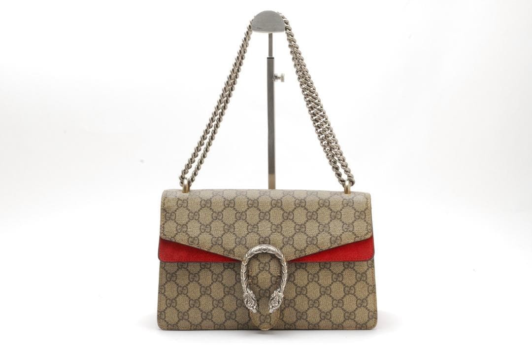 Gucci Dionysus Shoulder Bag Beige Red GG Supreme Gift Present 0703b