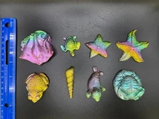 1.29lb Bismuth Smith Sea Life Set – 8pc Rainbow - Starfish, Stingray, Frog +More
