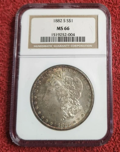 1882 s Morgan silver dollar NGC MS 66