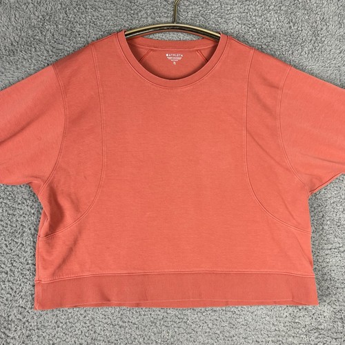 Athleta Womens Salmon Round Neck Boxy Sweatshirt Casual Soft Luxe Pullover XL - Bild 4 von 12