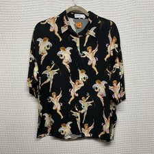 Vintage Y2K Bershka Cherub Angel Print Black ...
