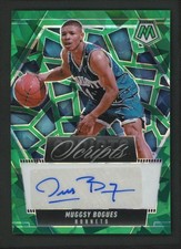 2024-25 MUGGSY BOGUES AUTO PANINI MOSAIC SCRIPTS ICE CRACKED GREEN AUTOGRAPHS