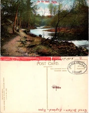 Postcard of On the Skell Ripon England 1905 with Scenic River and Forest